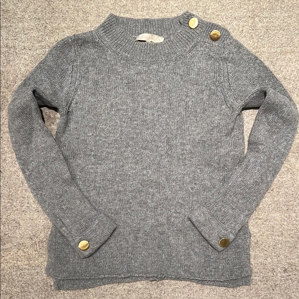 Vanessa Bruno Gray Button-Accent Women's Sweater